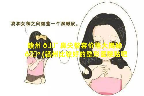 赣州 🐯 鼻尖整容价格大揭秘 🌺 (赣州比较好的整形医院贴吧)